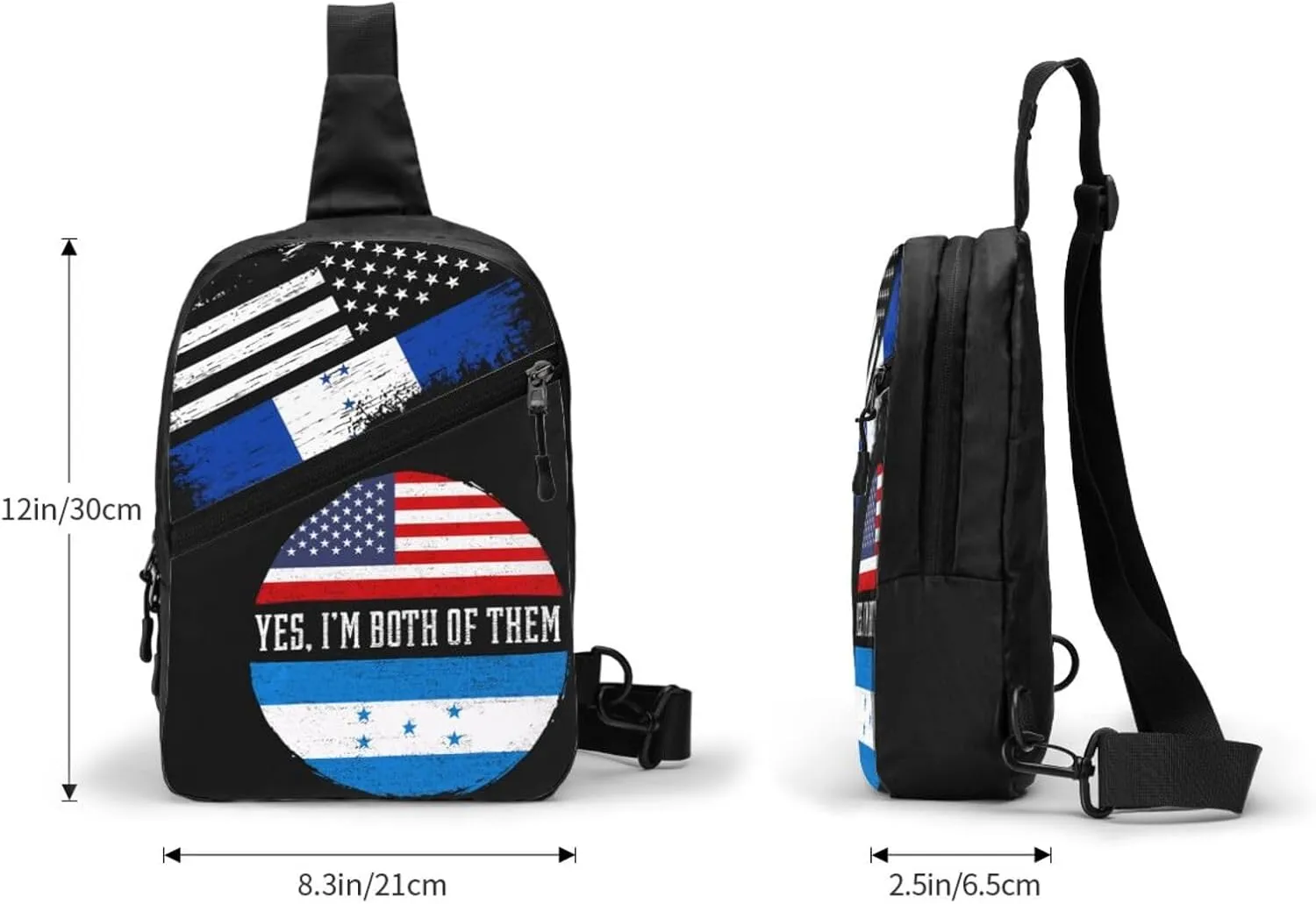 Honduran American Flag Pride Honduras Packable Crossbody Bag Portable Sling Bags Foldable Travel Daypack Reusable Sports Shoulder Backpack Diagonally Chest Bag for Workout