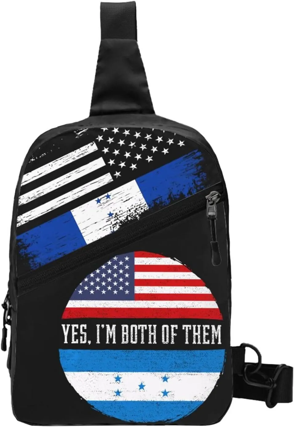 Honduran American Flag Pride Honduras Packable Crossbody Bag Portable Sling Bags Foldable Travel Daypack Reusable Sports Shoulder Backpack Diagonally Chest Bag for Workout