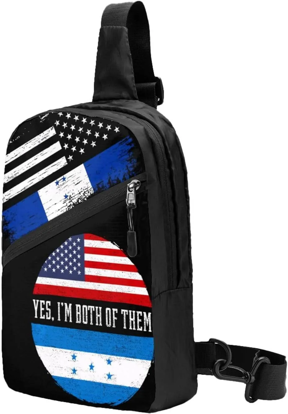 Honduran American Flag Pride Honduras Packable Crossbody Bag Portable Sling Bags Foldable Travel Daypack Reusable Sports Shoulder Backpack Diagonally Chest Bag for Workout