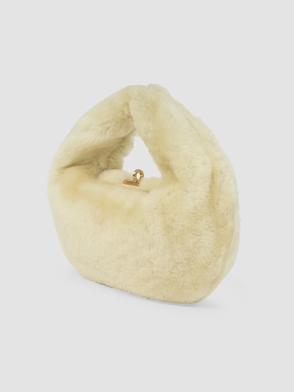 Honey cream Boh Shearling mini handbag