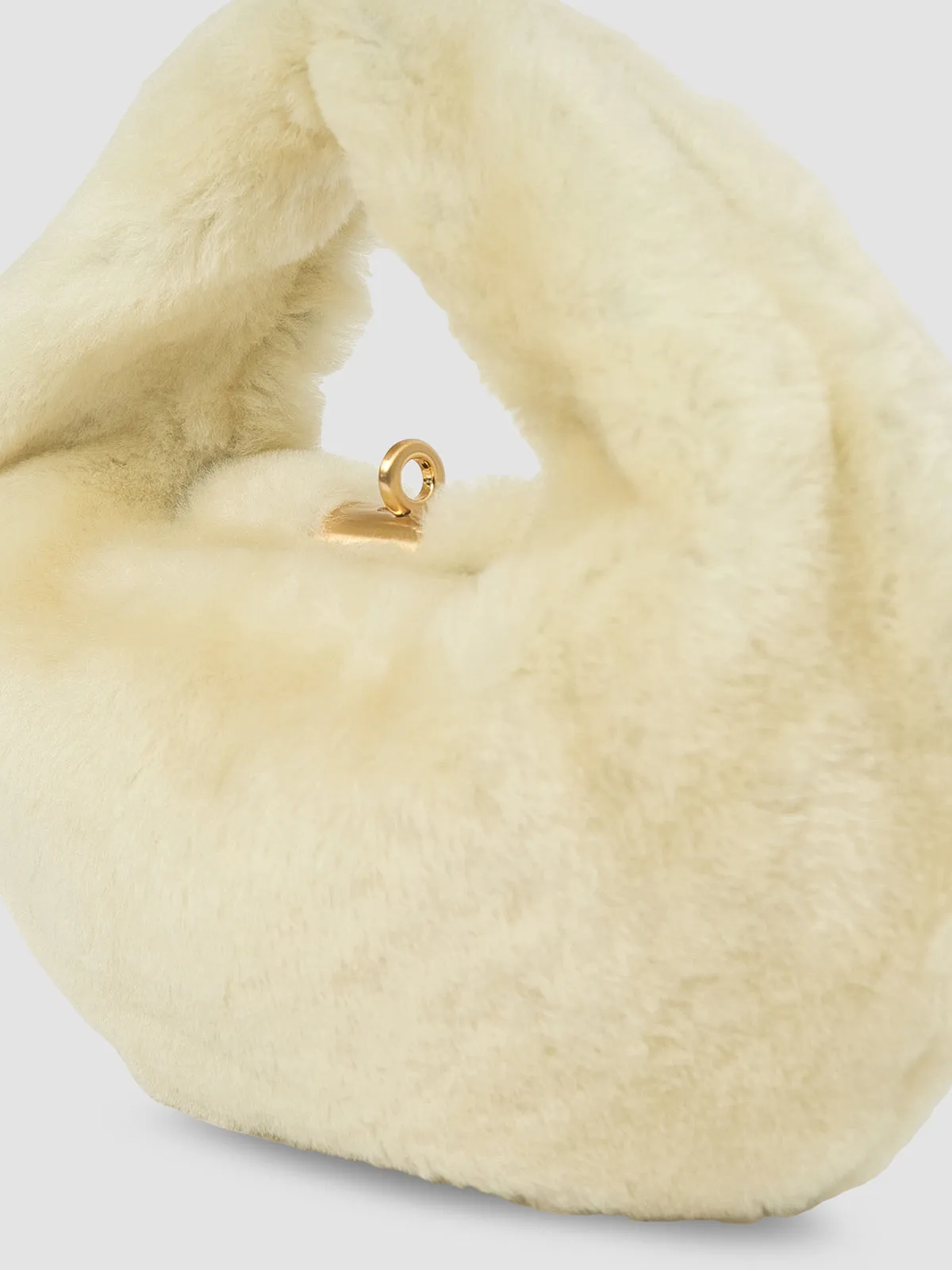 Honey cream Boh Shearling mini handbag