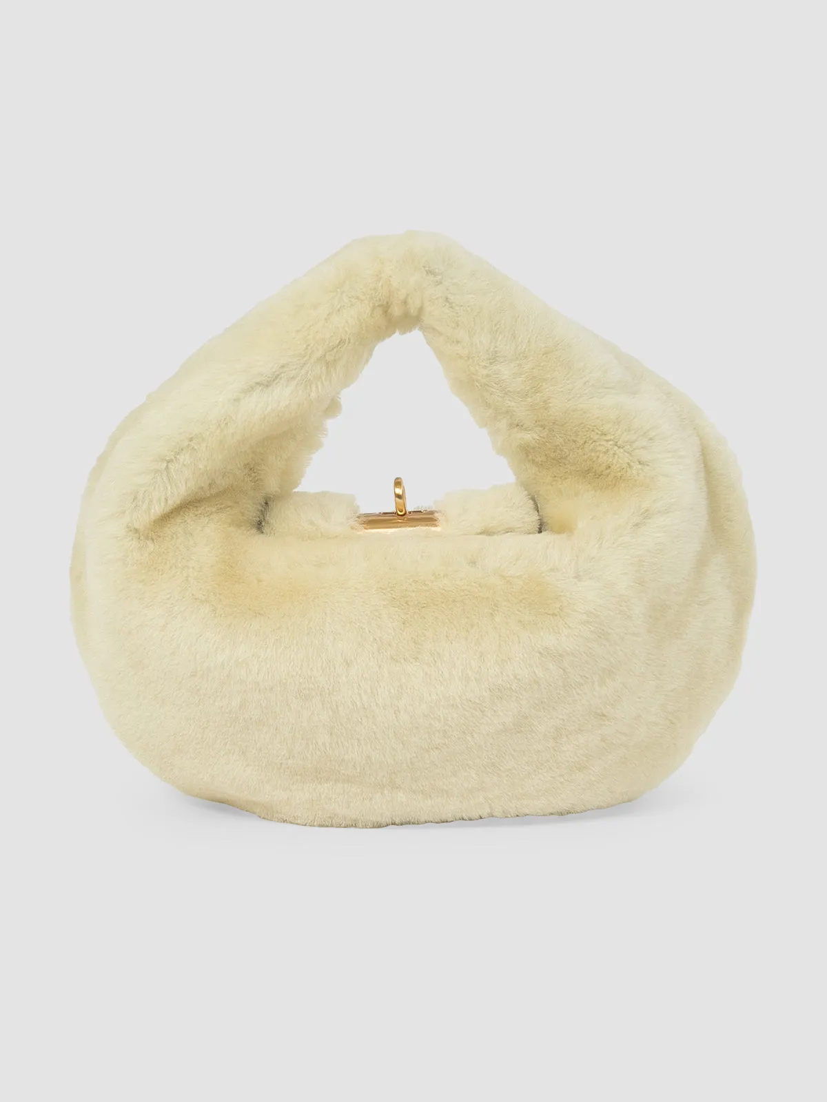 Honey cream Boh Shearling mini handbag