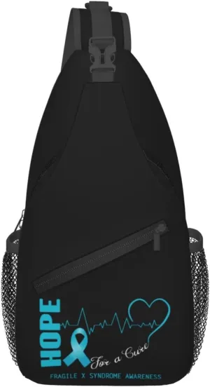 Hope For A Cure Fragile X Syndrome Awareness Crossbody Bags For Women Men Chest Backpack Gym Shoulder Bag Travel Outdoor Sports Casual Crossbody Bags