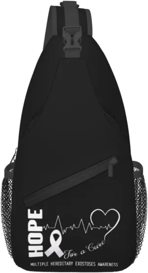 Hope For A Cure Multiple Hereditary Exostoses Awareness Crossbody Bags For Women Men Chest Backpack Gym Shoulder Bag Travel Outdoor Sports Casual Crossbody Bags