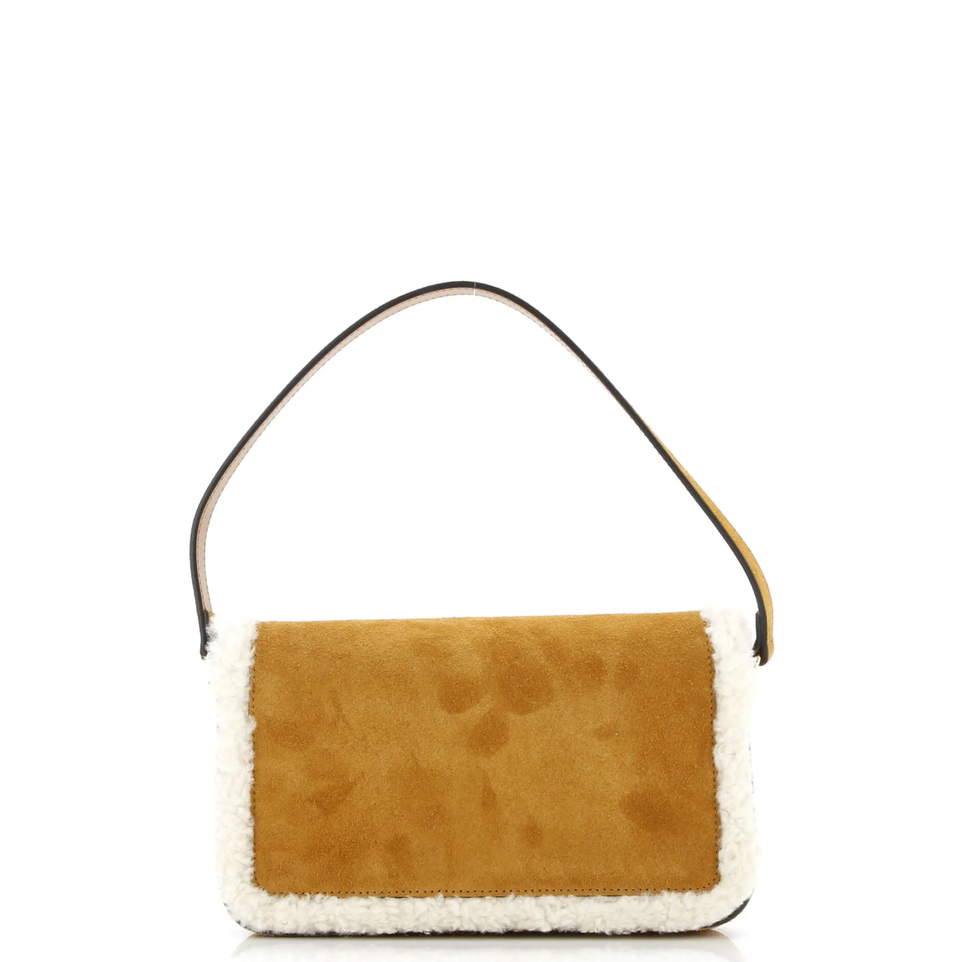 Horsebit 1955 Flap Shoulder Bag Suede with Shearling Mini