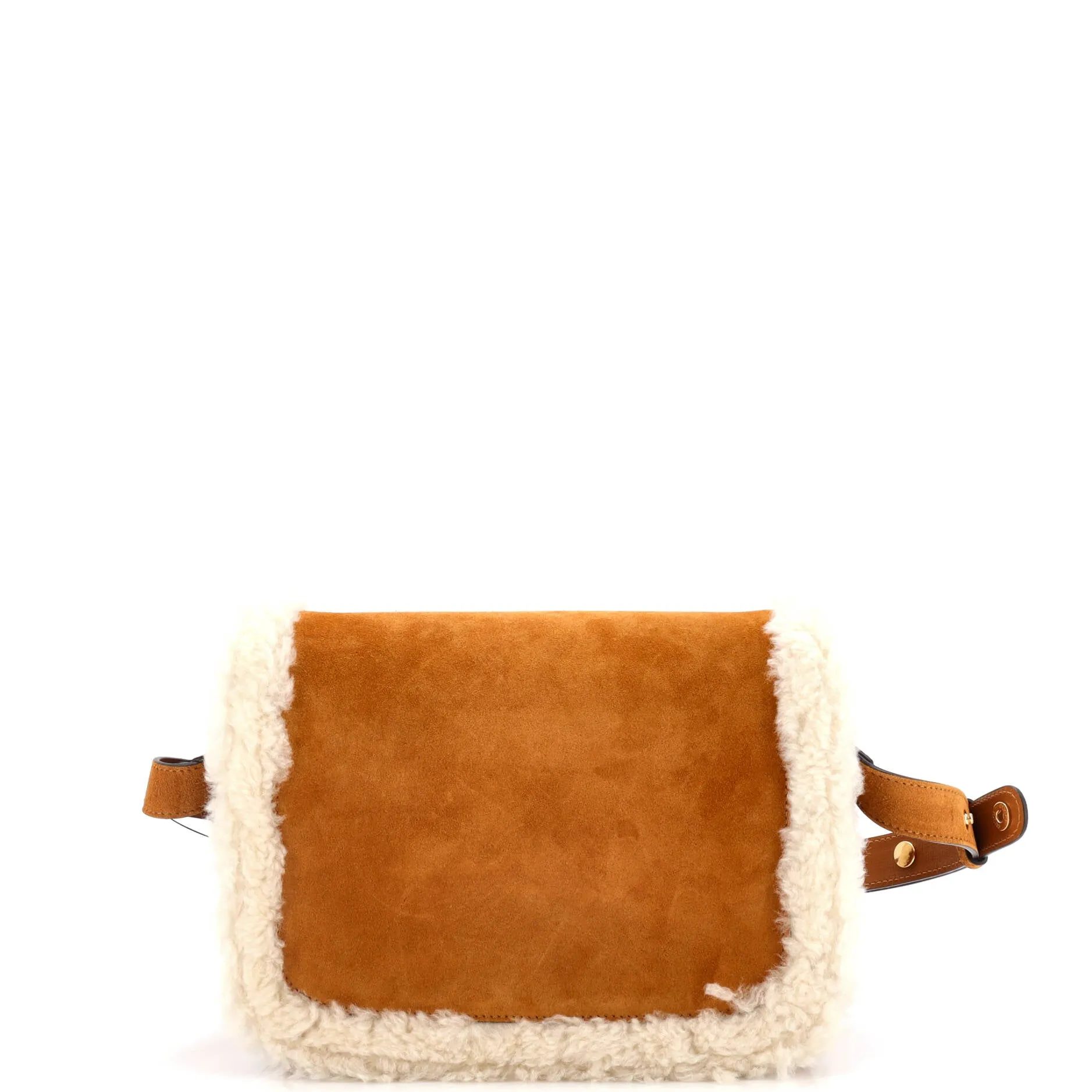 Horsebit 1955 Shoulder Bag Suede with Shearling Small