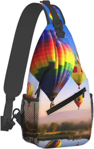 (Hot Air Balloons) Crossbody Chest Bag For Men Women Lightweight Sling Backpack Adjustable Shoulder Bag For Travel Outdoor Daily Use