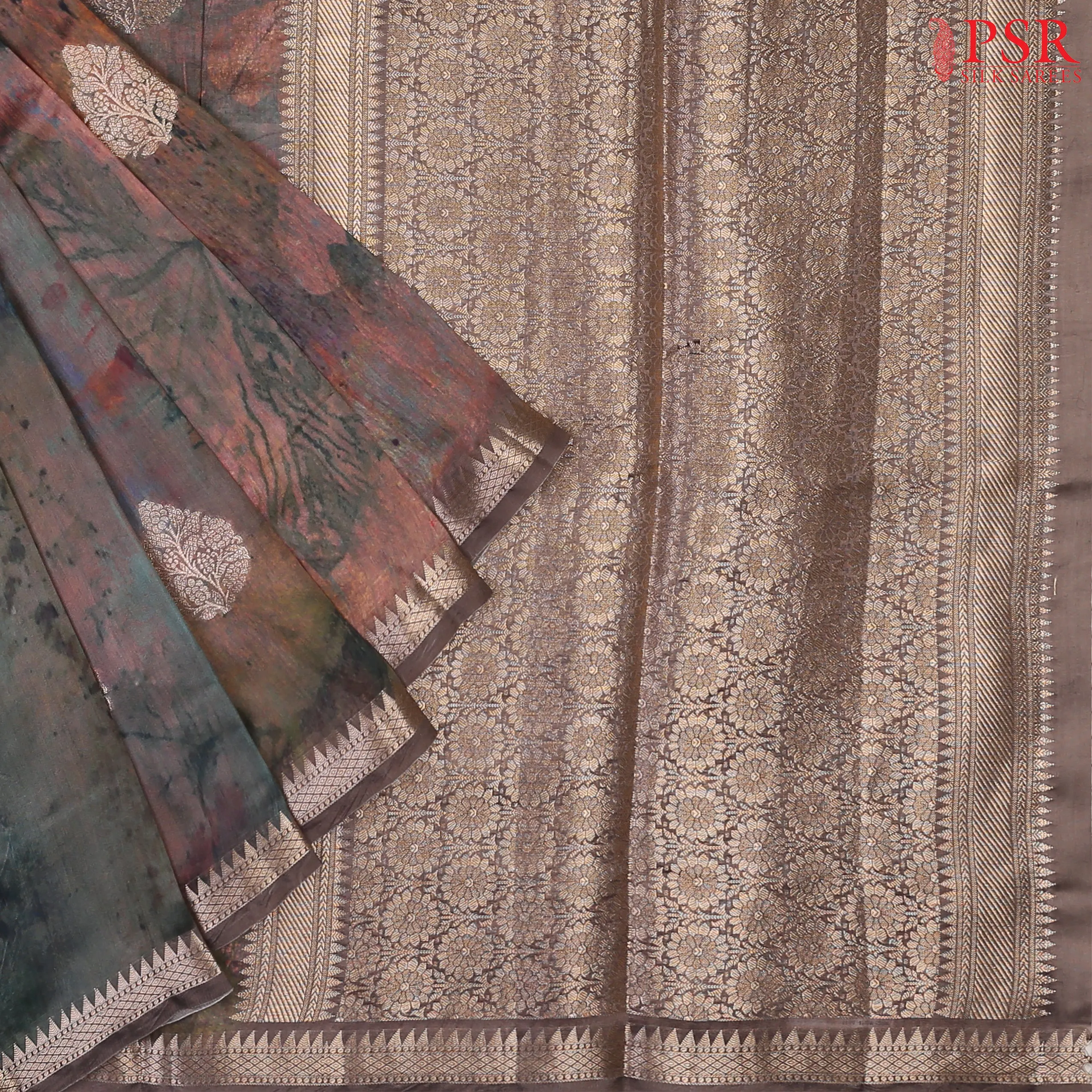 Hues Of Grey Chiniya Silk Saree