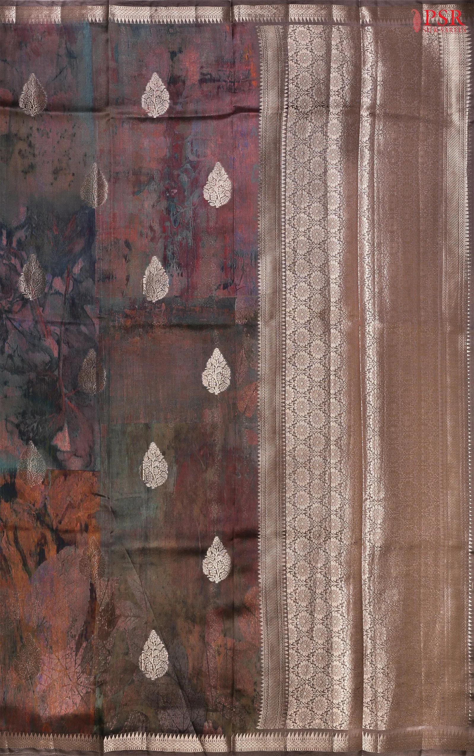 Hues Of Grey Chiniya Silk Saree