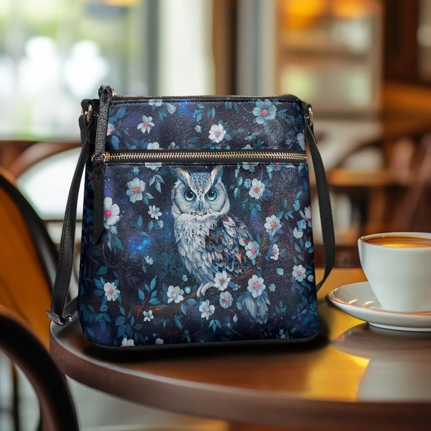 HUGS IDEA Crossbody Purse Leather Handbag for Women Men Shoulder Purse Large Cell Phone Bag