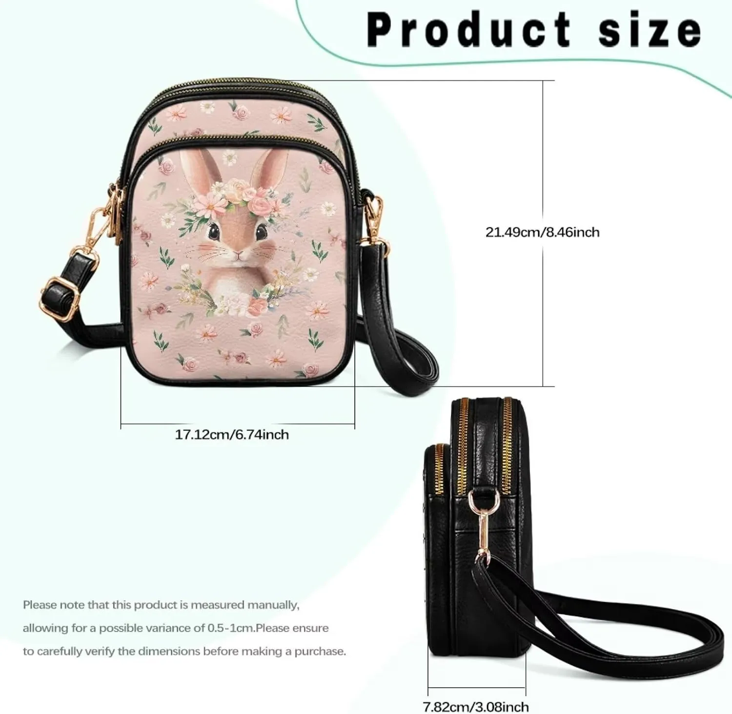 HUGS IDEA Small Women's Crossbody Bag Cell Phone Purse with Adjustable Shoulder Strap for Work Travel