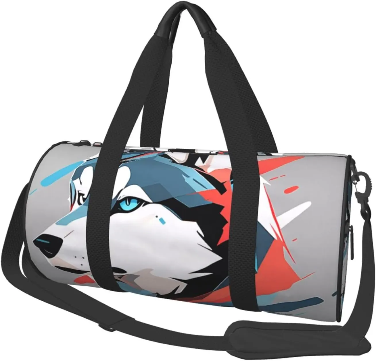 Husky Dog Printed Travel Bag,Round Personal Item Storage bag,Foldie Duffel Bag for Traveling Vacation,Fitness,Sports