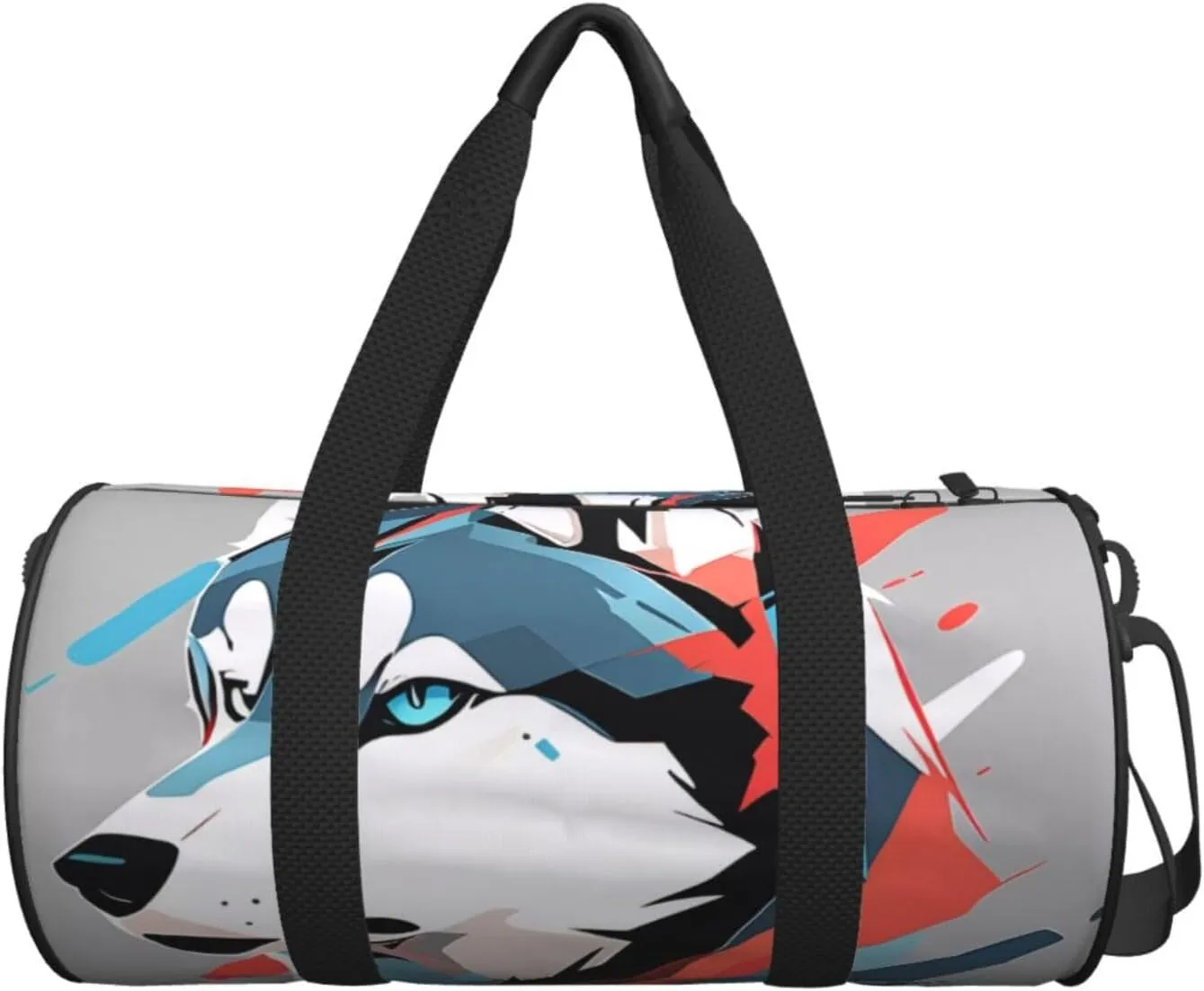 Husky Dog Printed Travel Bag,Round Personal Item Storage bag,Foldie Duffel Bag for Traveling Vacation,Fitness,Sports