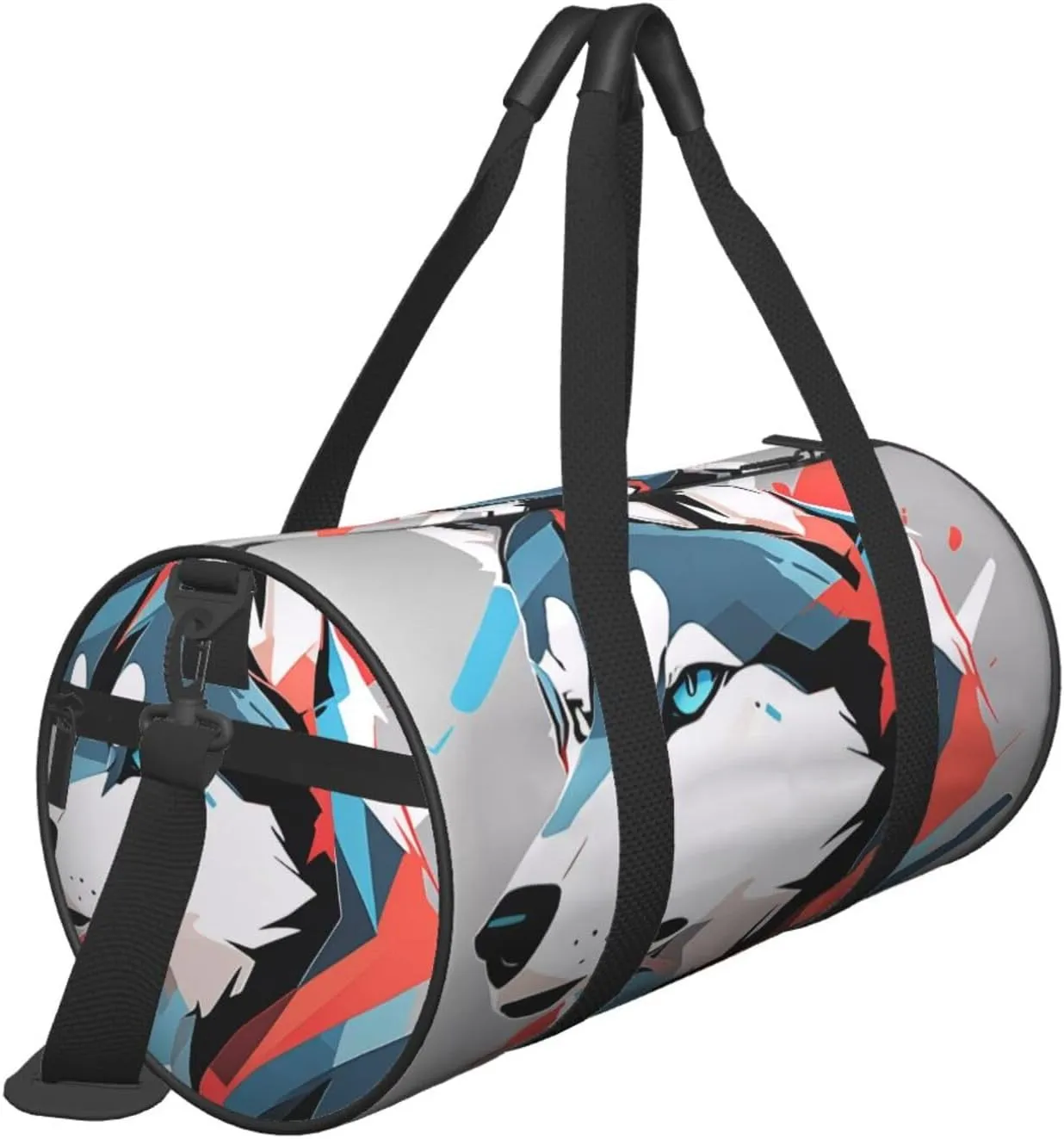 Husky Dog Printed Travel Bag,Round Personal Item Storage bag,Foldie Duffel Bag for Traveling Vacation,Fitness,Sports