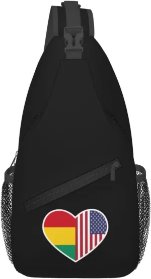 I Love America And Guinea Crossbody Bags For Women Men Chest Backpack Gym Shoulder Bag Travel Outdoor Sports Casual Crossbody Bags