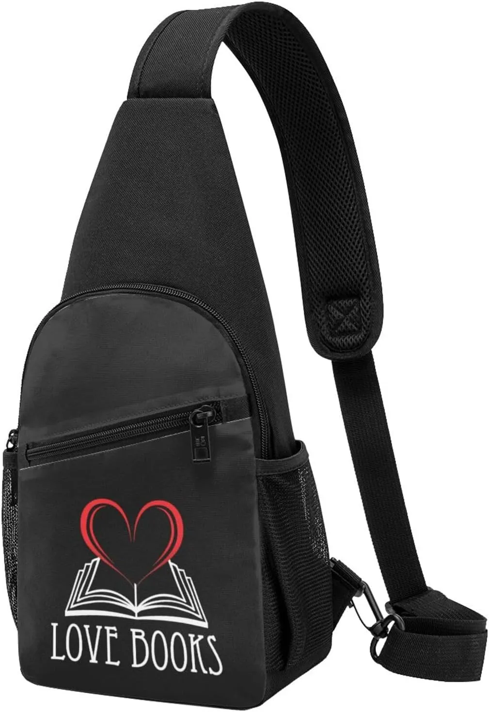 I Love Books Chest Pack Leisure Shoulder Crossbody Chest Bag