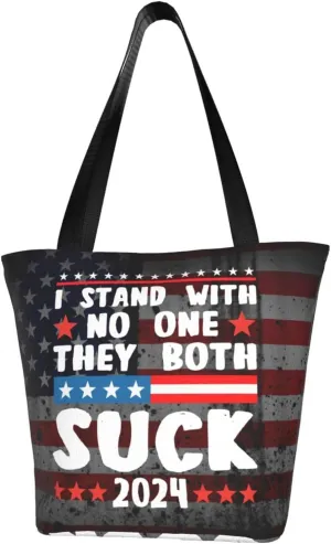 I Stand With No One They Both Suck 2024 Fashion Shoulder Bag Large Capacity For Man Or Woman