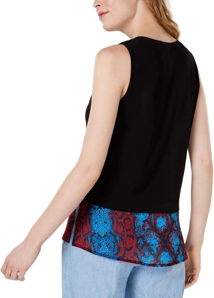 INC International Concepts Printed-Hem Tank Top