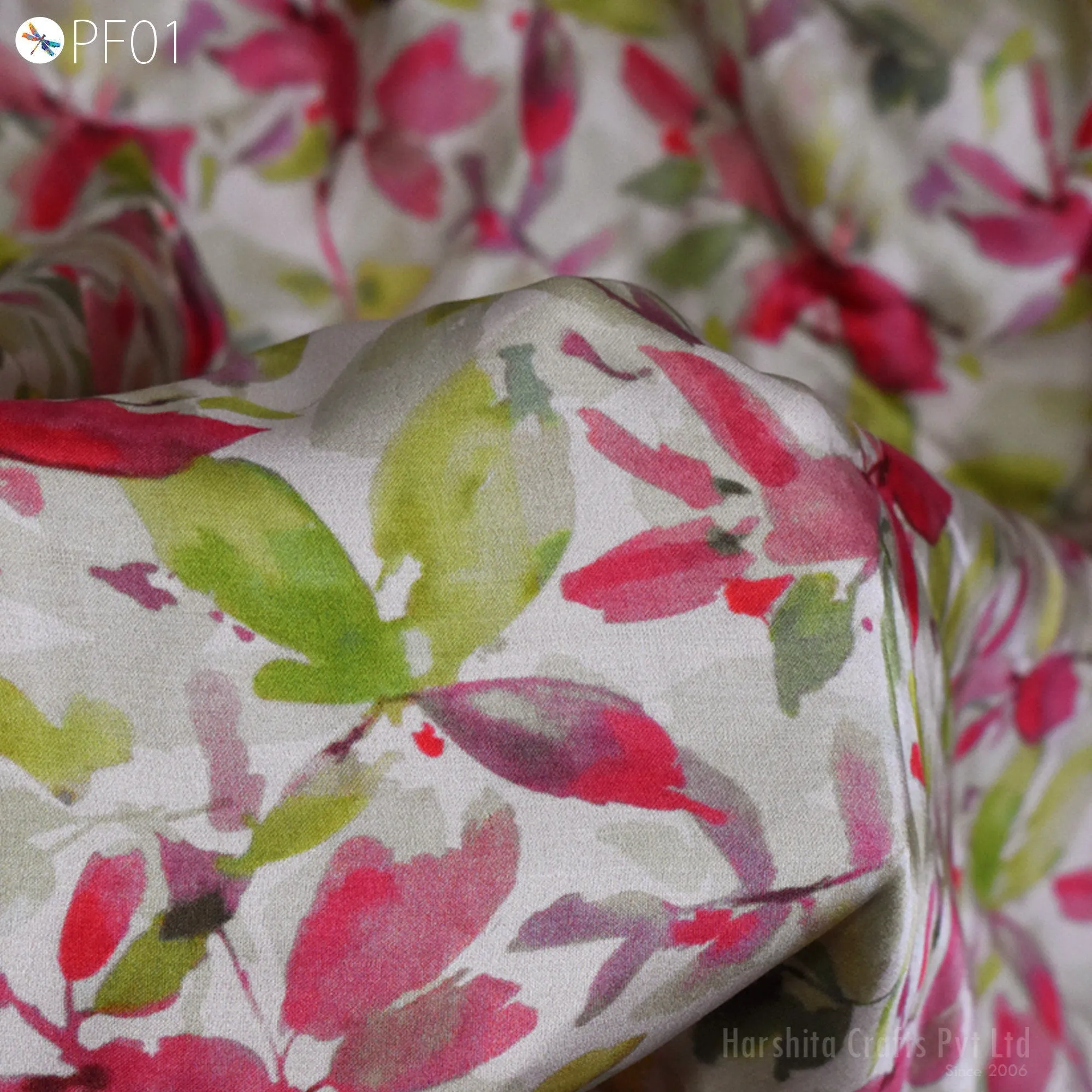 Indian Floral Soft Printed Modal fabric By The Yard Flowy Summer Dresses Shirt Comfortable Clothing Wedding Costumes Drapery Sewing Crafting