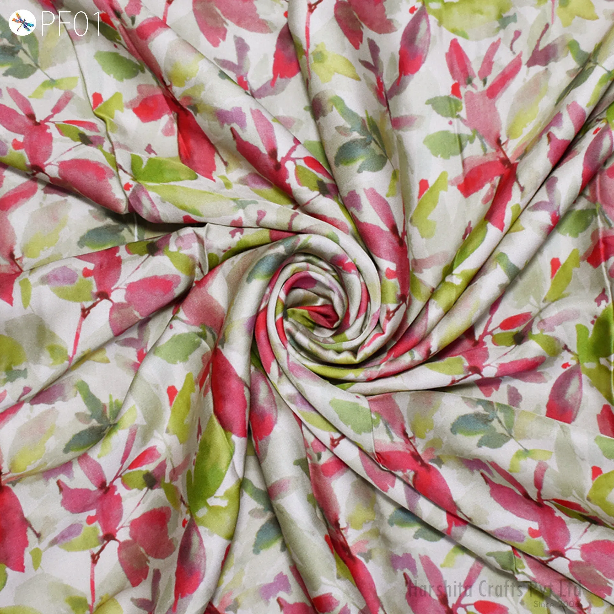 Indian Floral Soft Printed Modal fabric By The Yard Flowy Summer Dresses Shirt Comfortable Clothing Wedding Costumes Drapery Sewing Crafting