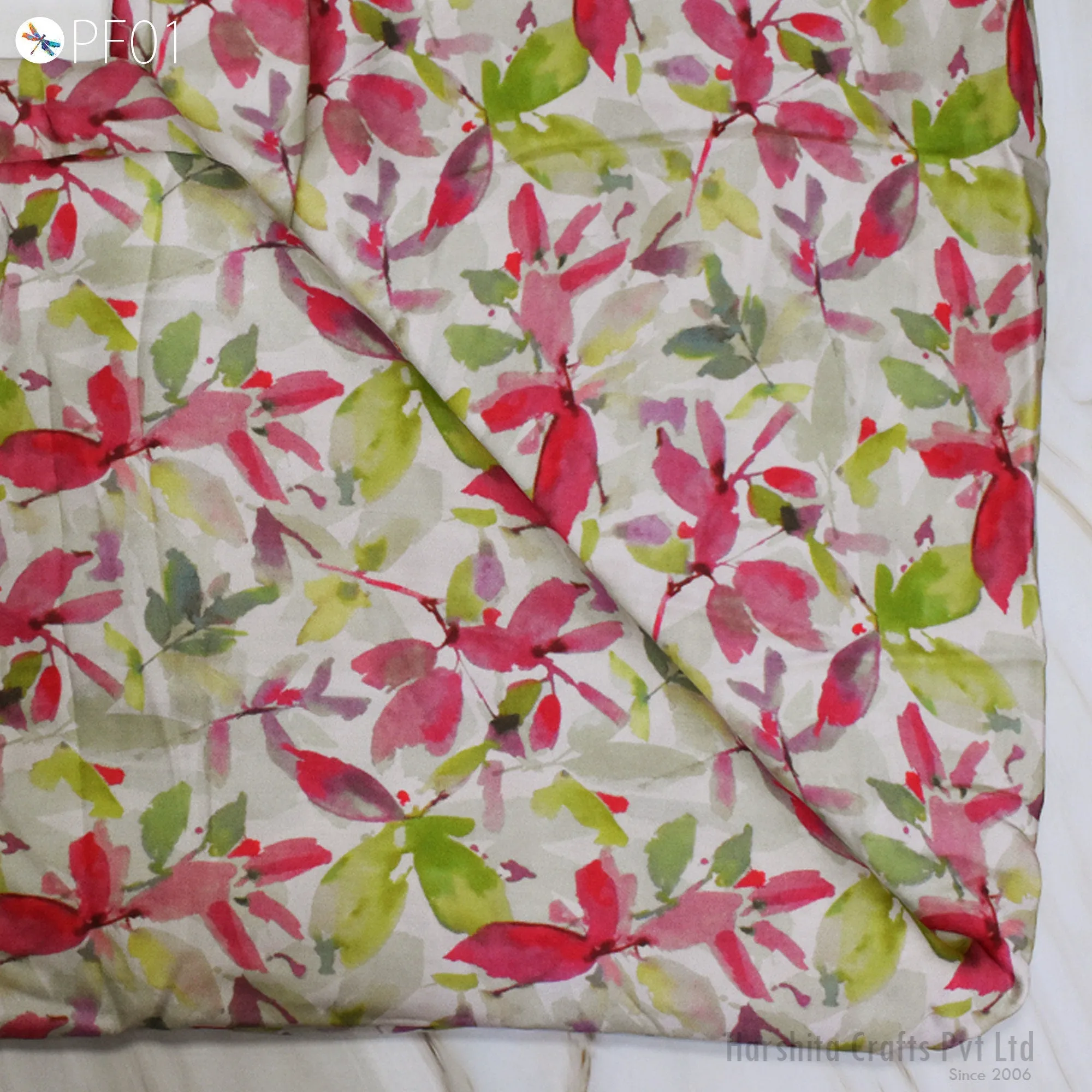 Indian Floral Soft Printed Modal fabric By The Yard Flowy Summer Dresses Shirt Comfortable Clothing Wedding Costumes Drapery Sewing Crafting