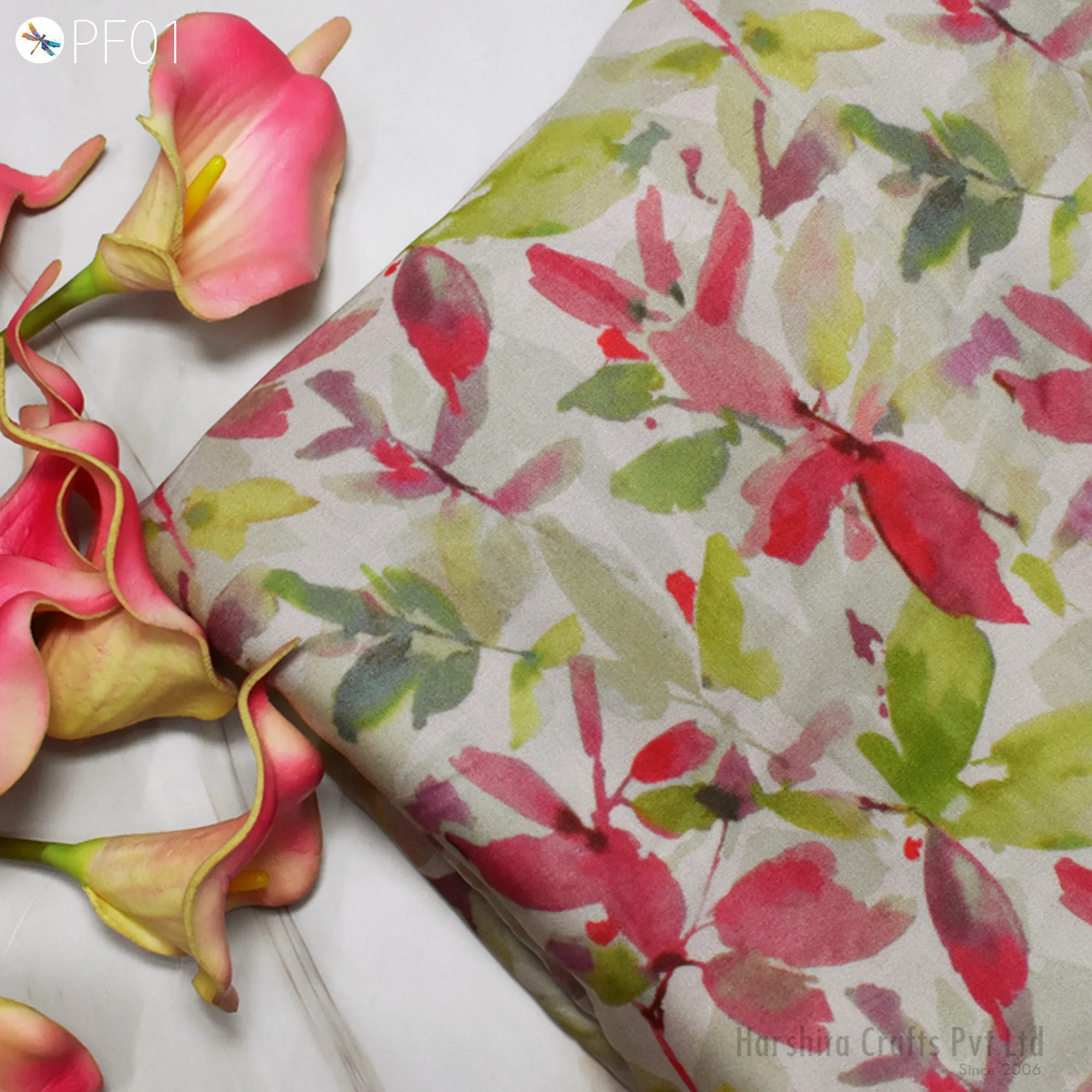 Indian Floral Soft Printed Modal fabric By The Yard Flowy Summer Dresses Shirt Comfortable Clothing Wedding Costumes Drapery Sewing Crafting