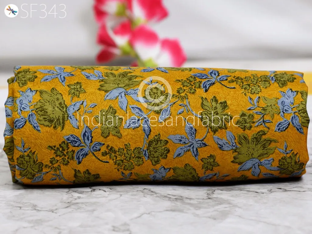 Indian Soft Pure Printed Silk Fabric by the yard Habotai Silk Wedding Dresses Bridesmaid Party Costumes Crafting Sewing Saree Dupatta Scarf
