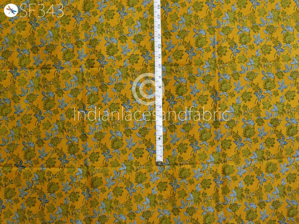 Indian Soft Pure Printed Silk Fabric by the yard Habotai Silk Wedding Dresses Bridesmaid Party Costumes Crafting Sewing Saree Dupatta Scarf