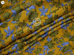 Indian Soft Pure Printed Silk Fabric by the yard Habotai Silk Wedding Dresses Bridesmaid Party Costumes Crafting Sewing Saree Dupatta Scarf