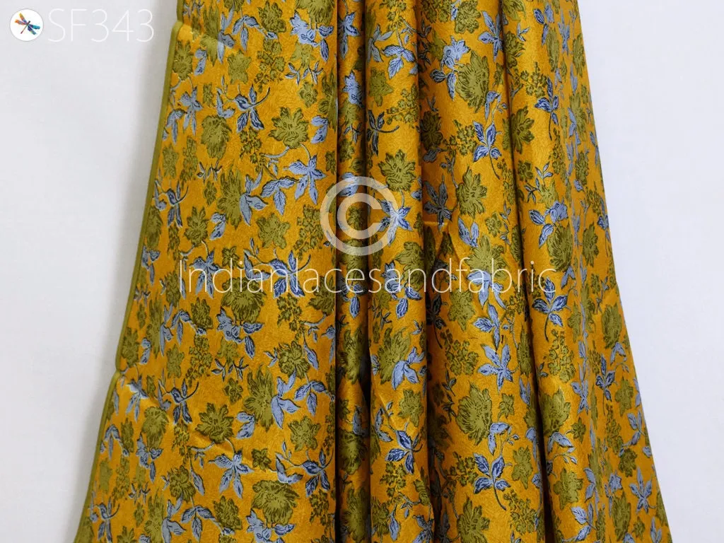 Indian Soft Pure Printed Silk Fabric by the yard Habotai Silk Wedding Dresses Bridesmaid Party Costumes Crafting Sewing Saree Dupatta Scarf