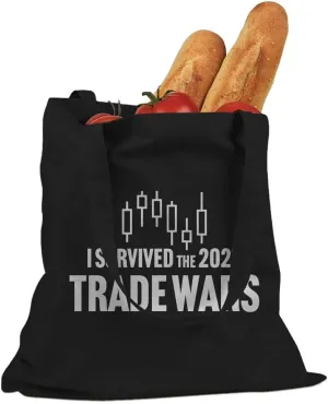 Indica Plateau I Survived the 2025 Trade Wars Cotton Canvas Tote Bag