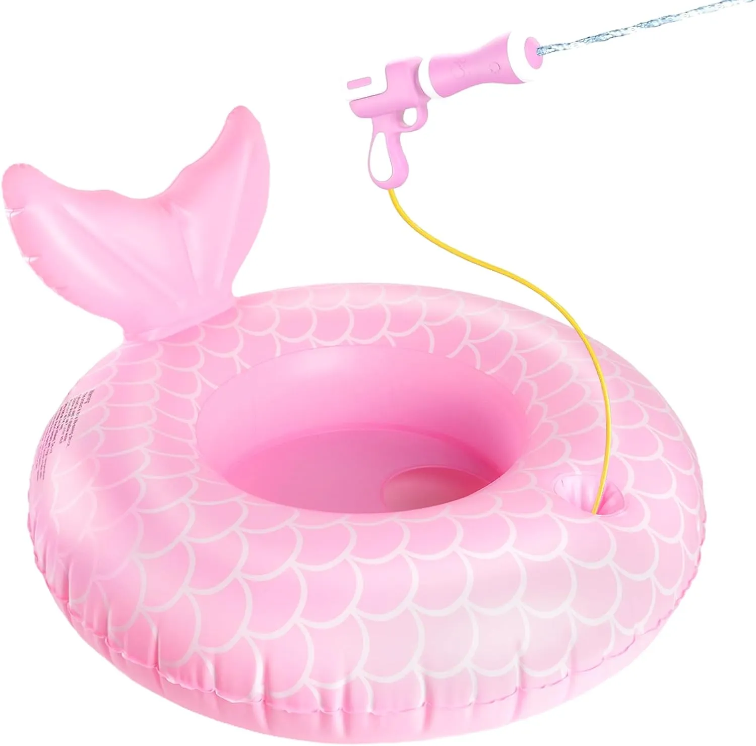 Inflatable Pool Floats Toys with Water Gun, Mermaid Tail Pool Float for Kids Ages 3-8 Toddler Swim Floaties for Boys Girls Summer Outdoor Game Swimming Beach Party