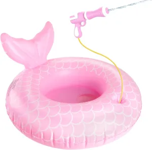 Inflatable Pool Floats Toys with Water Gun, Mermaid Tail Pool Float for Kids Ages 3-8 Toddler Swim Floaties for Boys Girls Summer Outdoor Game Swimming Beach Party