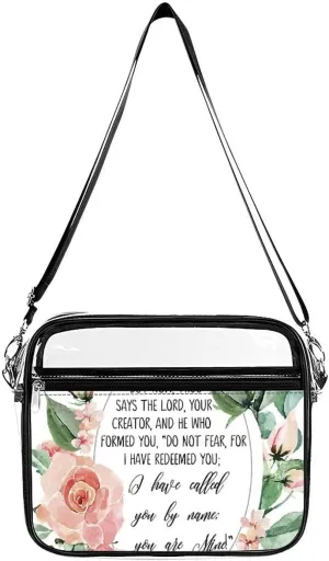 IsaiahFear Not For I Have Redeemed You, Bible Verse Wall Art Fashionable Transparent Crossbody Bag