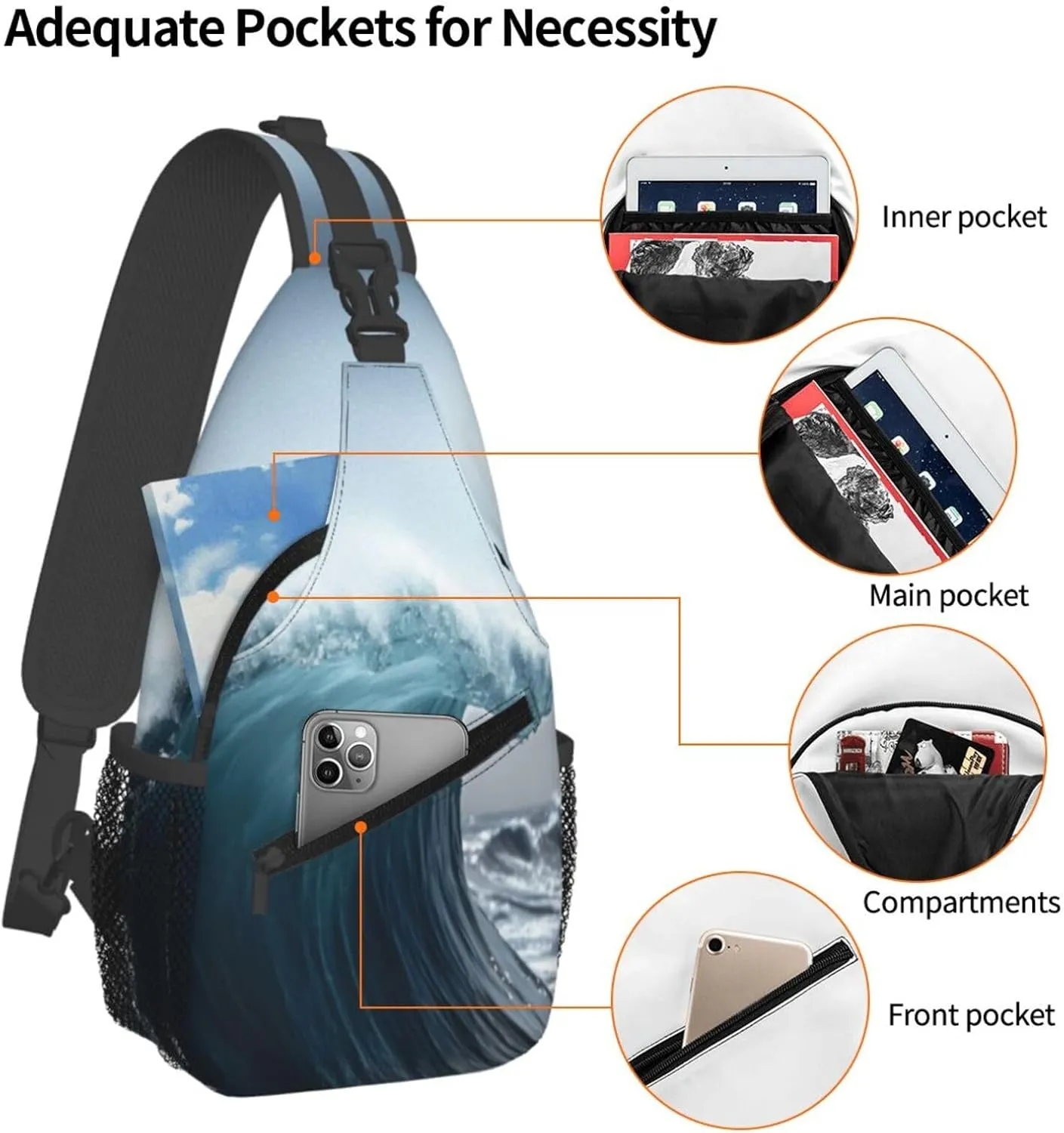 isometric 3d render Men's And Women's Small Crossbody Bags Chest Bags Daily Bags Are Suitable For Outdoor Hiking Trips