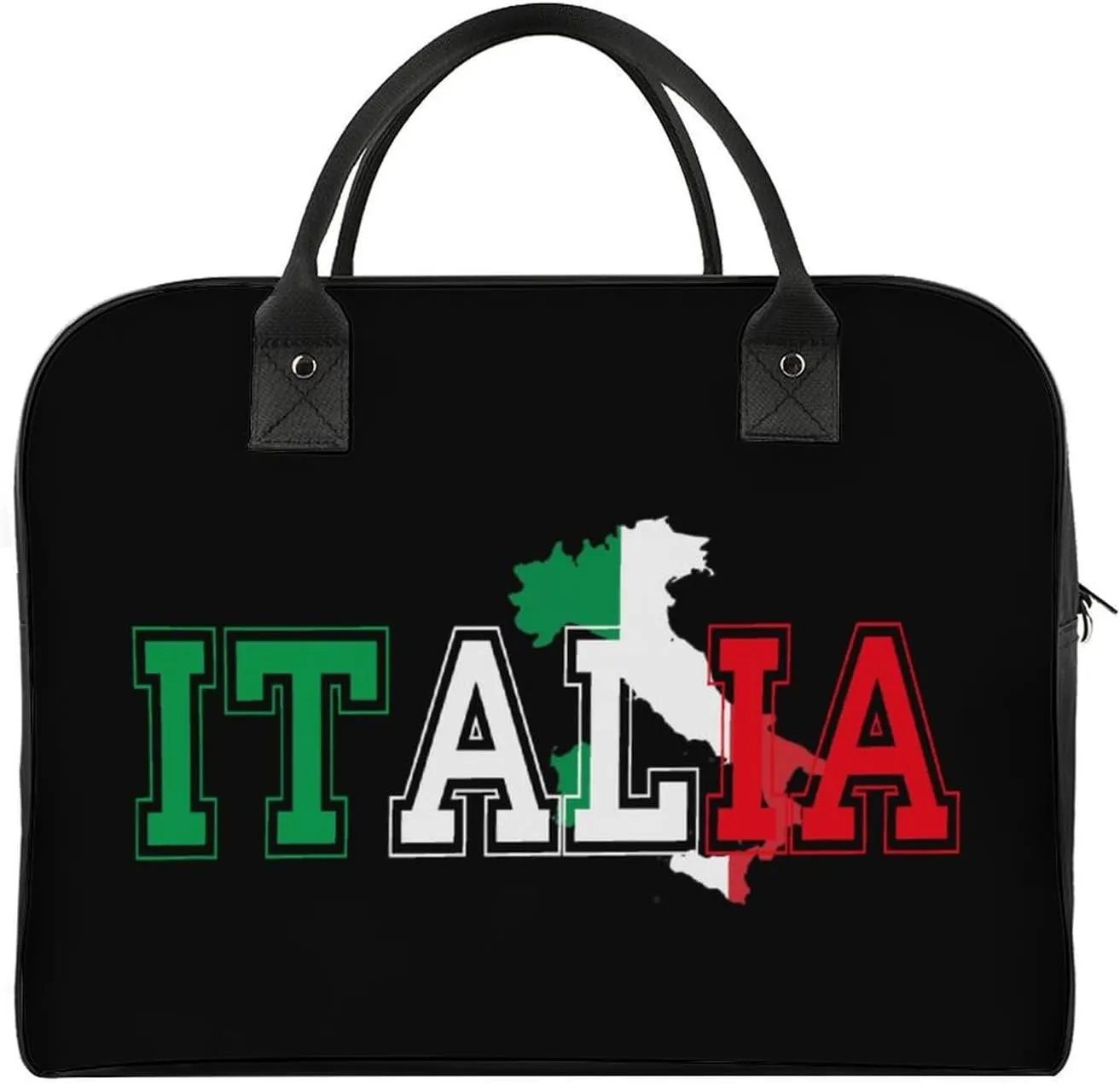 Italia Flag Colors Italia Map Duffle Bag for Travel Crossbody Sports Tote Gym Bag Shoulder Weekender Overnight Bag