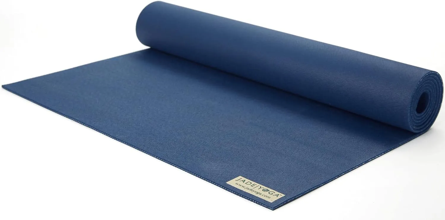 JadeYoga Travel Yoga Mat - Packable, Lightweight, and Portable Yoga Mat - Non-Slip Natural Rubber Mat for Women & Men - Great for Yoga, Home, Gym, Pilates, Fitness, and Stretching
