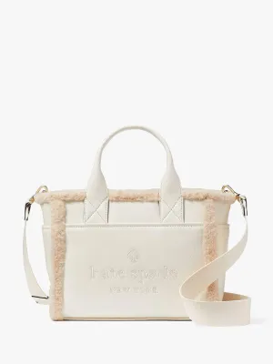 Jett Faux Shearling Mixed Materials Small Tote