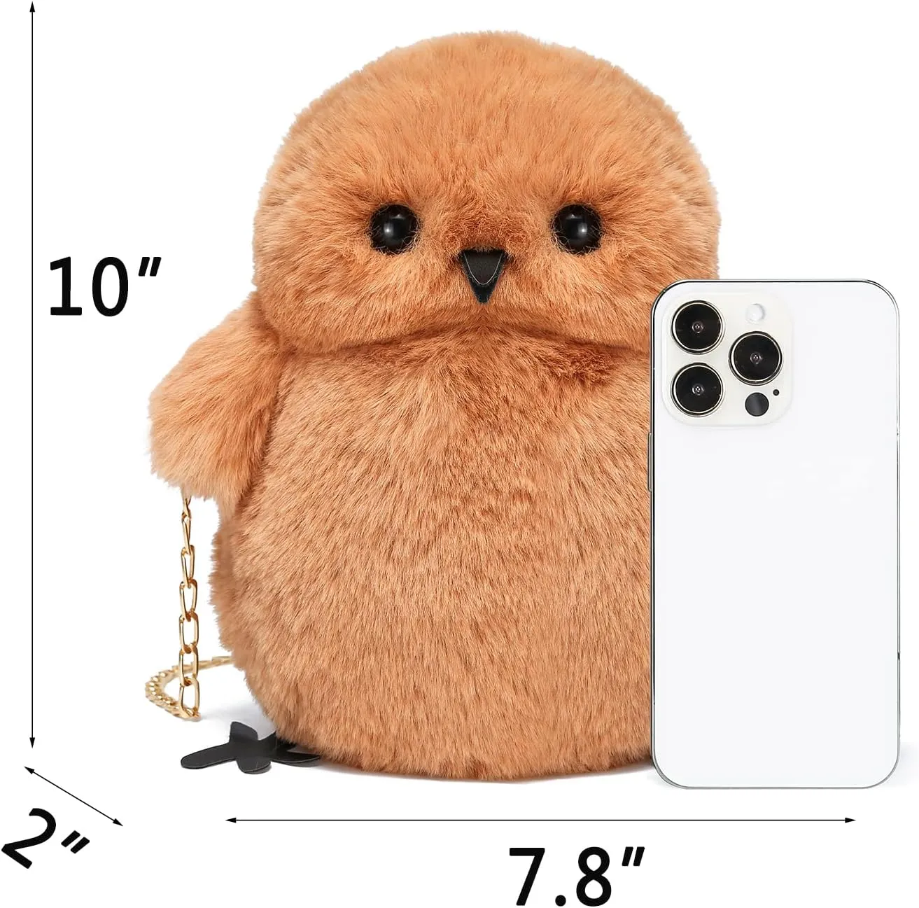JHVYF Women Cute Plush Crossbody Bag Chic Small Shoulder Purse Cell Phone Wallet For Girls