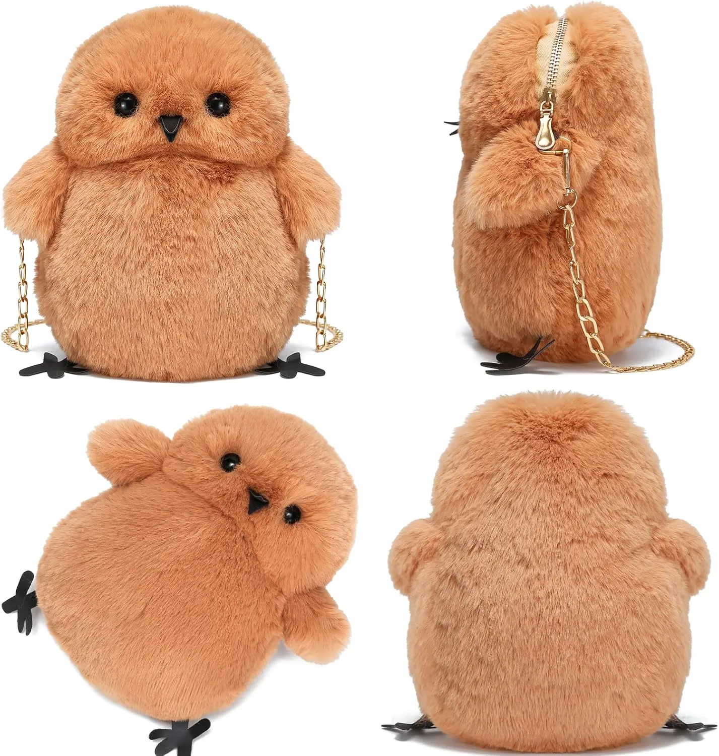 JHVYF Women Cute Plush Crossbody Bag Chic Small Shoulder Purse Cell Phone Wallet For Girls