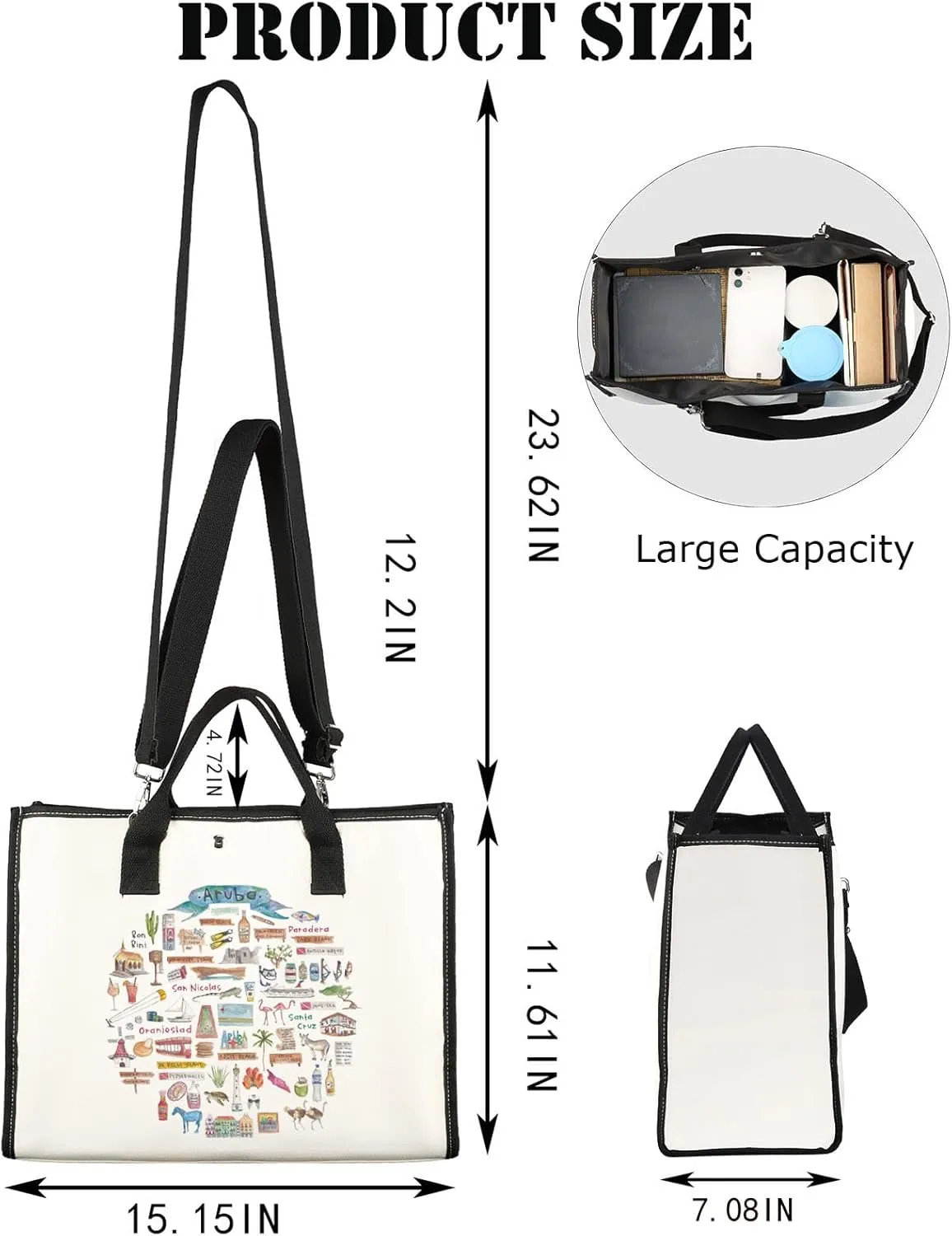 JNIAP Aruba Tote Bag - Aruba Trip Gifts & Souvenirs for Beach Travel