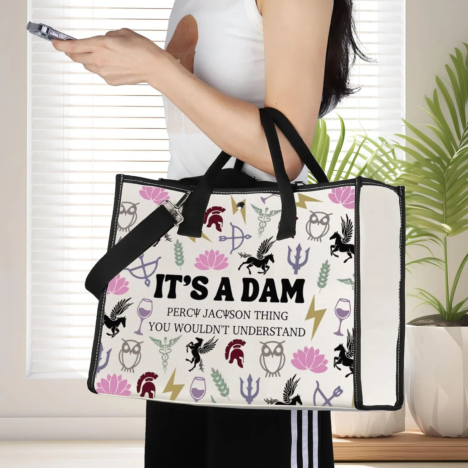 JNIAP Camp Half Blood Makeup Bag Camp Jupiter Gift 13 Cabins Gift I'd Rather Be In Camp Half Blood Zipper Pouch (dam tote)