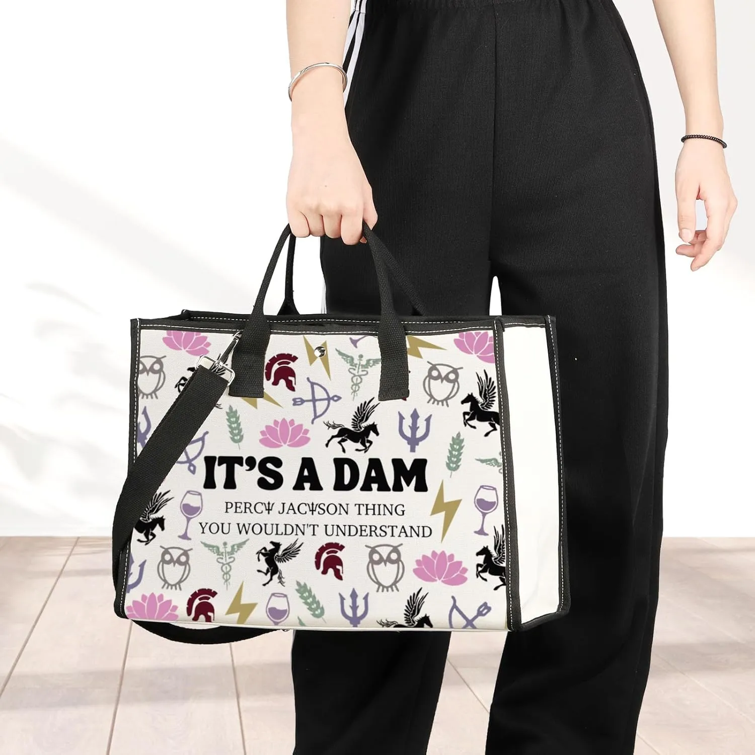 JNIAP Camp Half Blood Makeup Bag Camp Jupiter Gift 13 Cabins Gift I'd Rather Be In Camp Half Blood Zipper Pouch (dam tote)