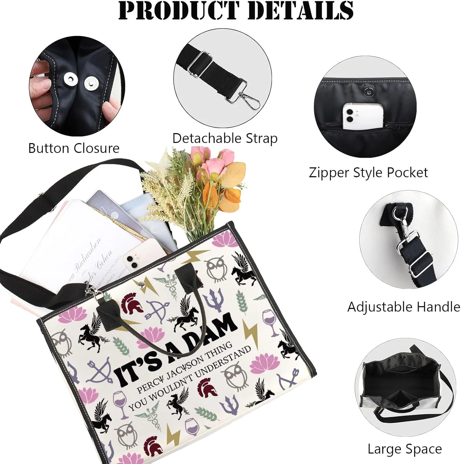 JNIAP Camp Half Blood Makeup Bag Camp Jupiter Gift 13 Cabins Gift I'd Rather Be In Camp Half Blood Zipper Pouch (dam tote)