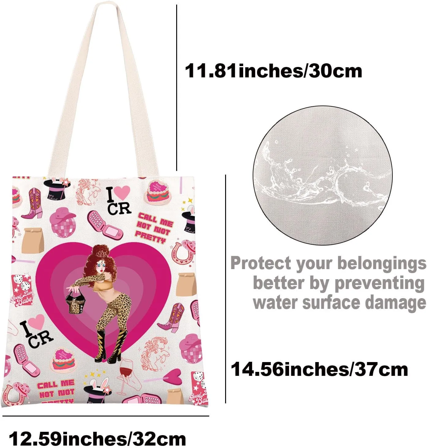 JNIAP Midwest Princess Tote Bag Singer Gifts Song Lyrics Inspired Shoulder Bag Music Fans Gifts