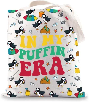JNIAP Puffin Tote Bag Puffin Lover Gift Ornithologist Gift Puffin Bird Shoulder Bag Puffin Bird Gifts