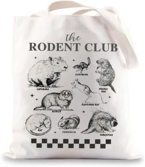 JNIAP Rodent Tote Bag Rodent Lover Gift Rodent Owner Gift Rat Capybara Prairie Dog Gifts Rodent Club Tote Bag
