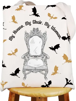 JNIAP Xaden Riorson Fans Tote Bag Dragon Rider Gifts My House My Chair My Woman Dragon Book Lover Gifts