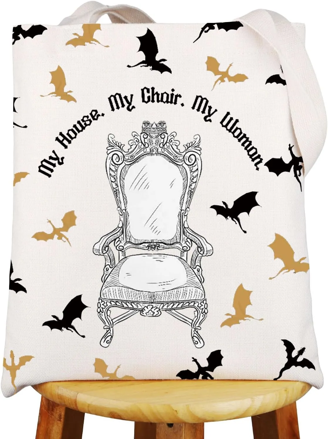 JNIAP Xaden Riorson Fans Tote Bag Dragon Rider Gifts My House My Chair My Woman Dragon Book Lover Gifts