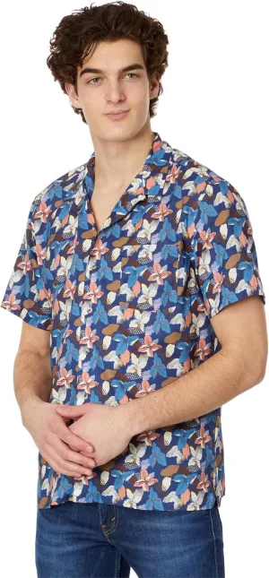 Johnston & Murphy Men's Short Sleeve Abstract Floral Camp Shirt